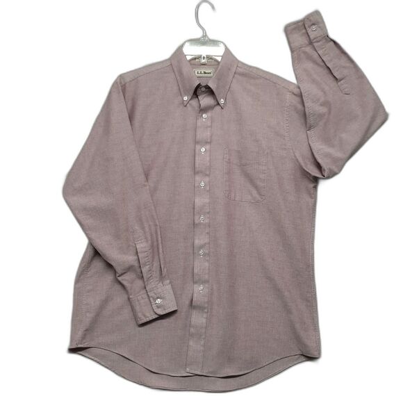 L.L.Bean Mens Solid  Pink Button Down Shirt Size 16.5-33 long sleeve - Picture 1 of 7